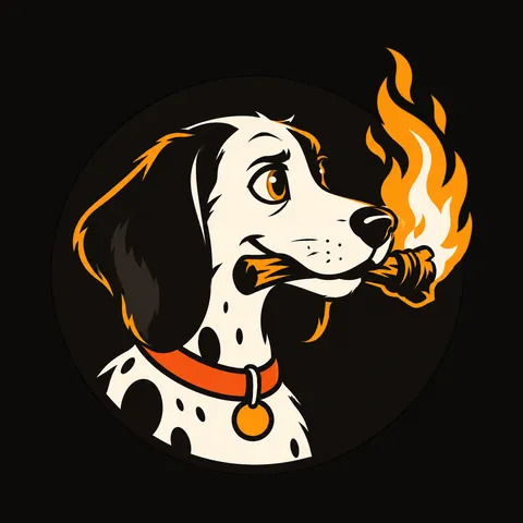 The Torchhound badge on the studio's dark background.